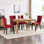 Chaises de salle à manger en velours bourgogne, de style luxueux, rivets décoratifs, fabrication en bois massif, sièges confortables 2 pièces bourgogne. Capitonnage contemporain, pieds robustes, éponge à rebond élevé,-477917546