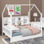 Lit double pleine grandeur avec lit escamotable, lit pour enfant avec tablette intégrée-2030428007