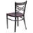 2 Pack Clear Coated "X" Back Metal Restaurant Chair-546156135