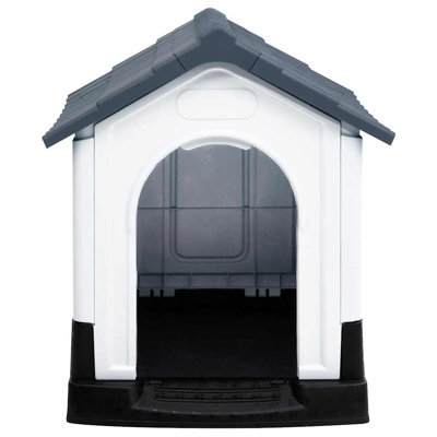 Niche pour chien en polypropylène durable, gris, blanc et noir vidaXL