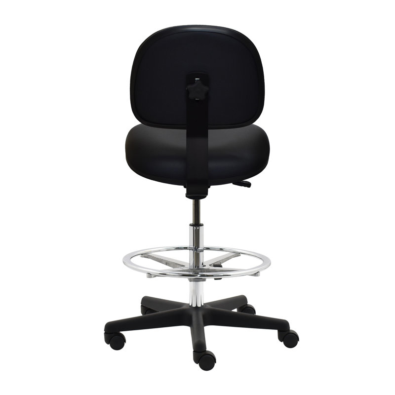 Alin Vinyl Drafting Chair, Black