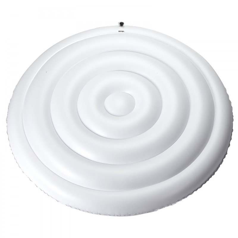 Inflatable Hot Tub Cover Round Lid Weatherproof and Waterproof White, 9" H x 64.8" W x 64.8" D