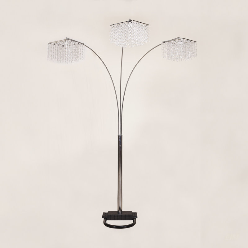 Modern Design Classic Luxury Multi-Head Floor Arc Lamp With Crystal-Like Accents For Elegant Living Rooms
