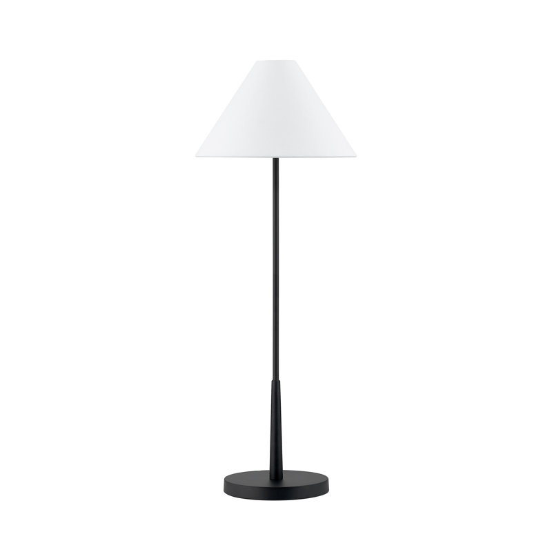Lampe-buffet 32 po avec abat-jour en lin Barry, noir