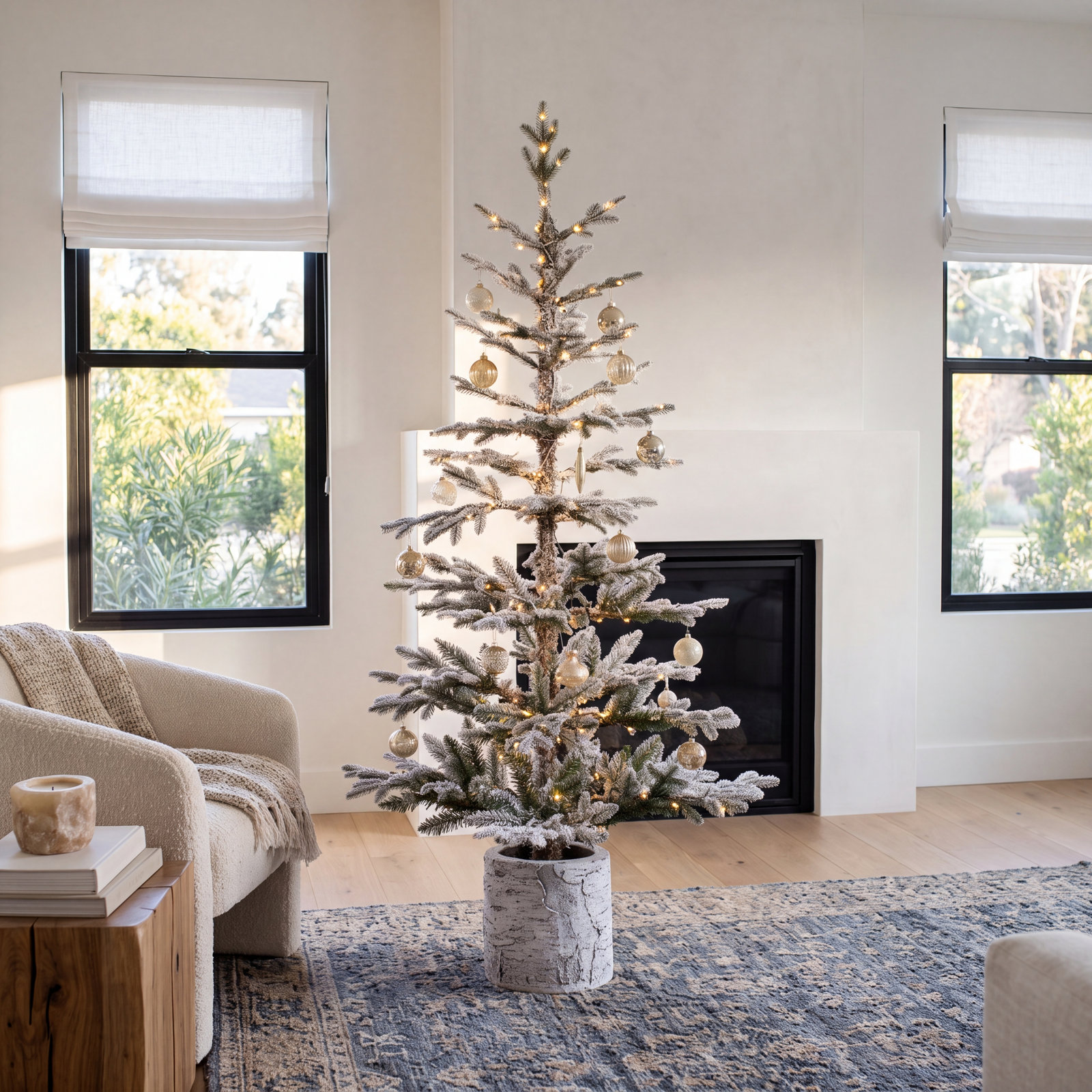 White Frosted 5' Pre-Lit Fir Christmas Tree