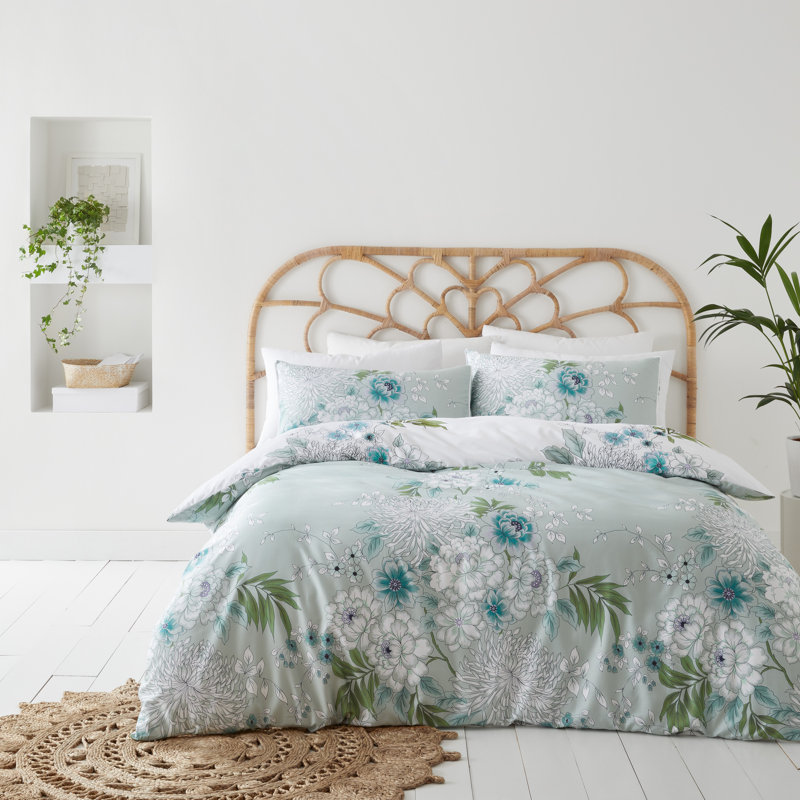 Bianca Chinoiserie Floral Duvet Cover Set, Emperor Duvet Cover + 2 Standard Pillowcases