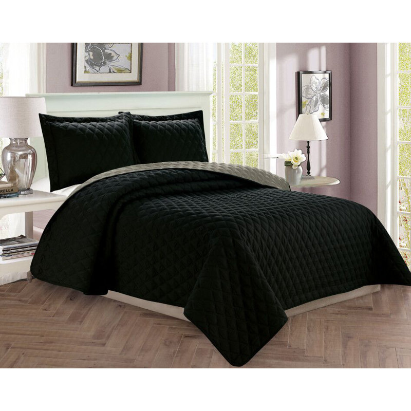 Feather Sheet Polyester Comforter, Twin + 1 Shams, Chocolate/Cream
