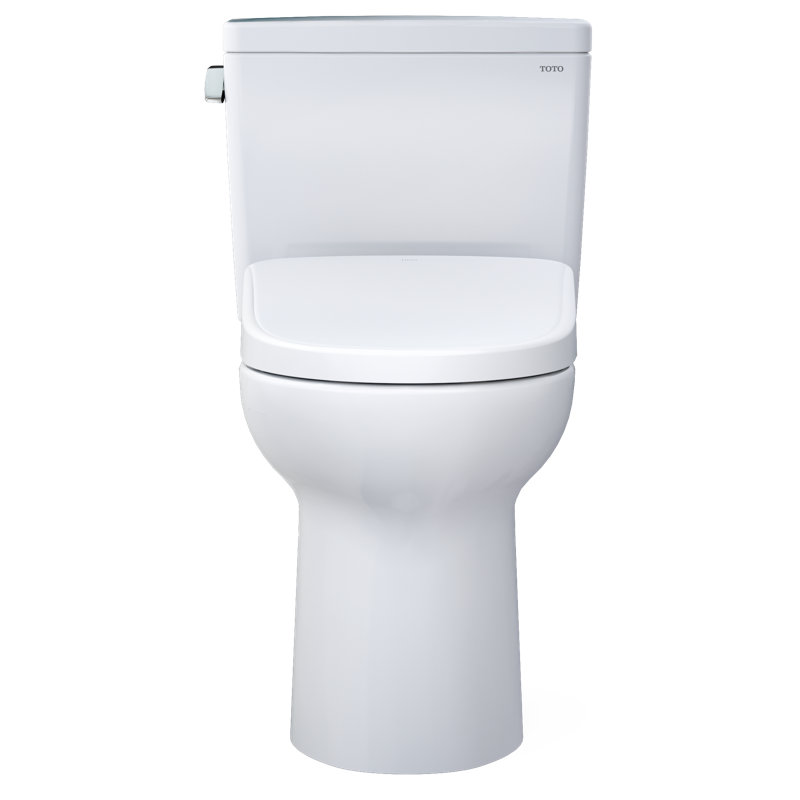 Cotton White High Efficiency Elongated Two-Piece Toilet with Bidet Seat