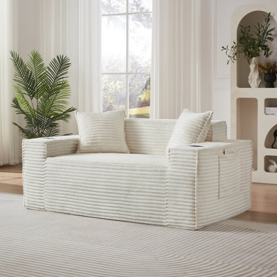 2Seater Sofa Boneless Couches,No Assembly Needed, Modern Sofa For Compact Living Rooms, Apartments, And Offices