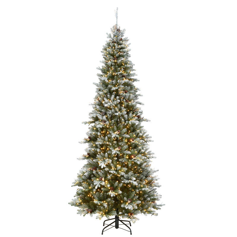 9 Ft. Snowy Morgan Spruce Slim Tree With Dual Color® LED Cosmic Lights®
