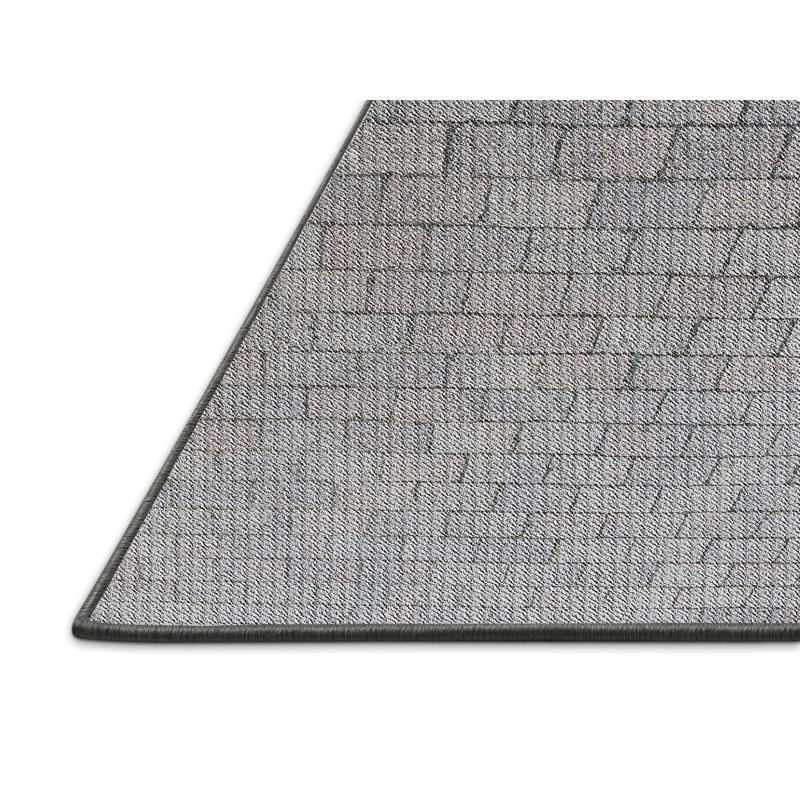 Tapis gris tissé à la machine, Rectangle 6 pi x 9 pi