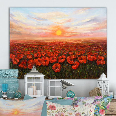 " Field Of Poppie Flowers "