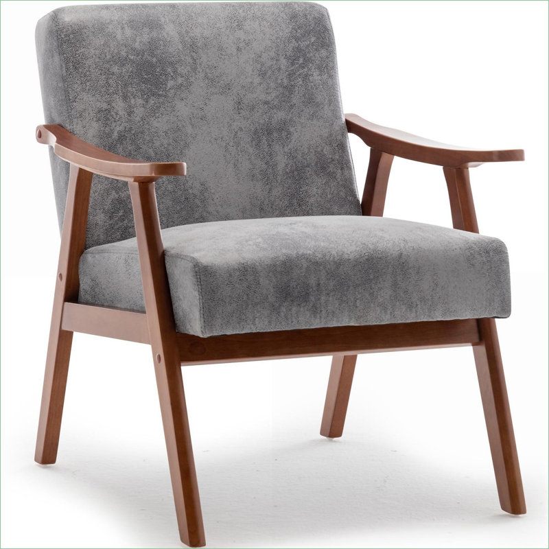 Fauteuil d'appoint à oreilles de style Mid-Century, cadre intérieur en bois massif, dossier très épais pour salon, chambre à coucher, salon de lecture pour adultes