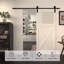 Porte de grange en verre et en bois manufacturé avec trousse de quincaillerie d'installation-71107560-80141256