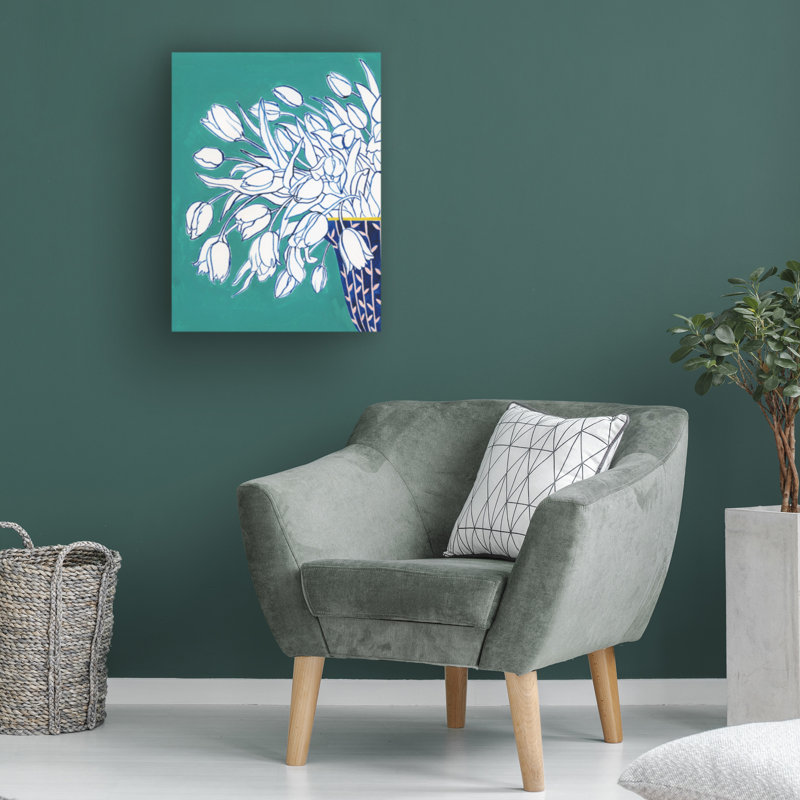 Bologle «Turquoise Tulip Bouquet I» par Grace Popp sur, H 19 po x l 14 po