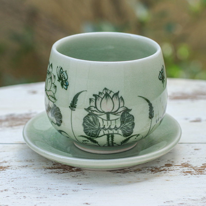 Naiana Ceramic Teacup, Green
