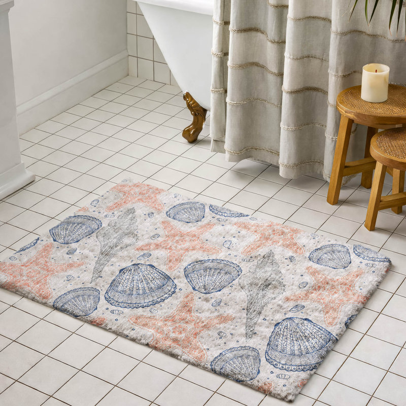 Tapis à poil long de qualité supérieure lavable à la machine Dream ADS183, Pêche, 1 pi 8 po x 2 pi 6 po
