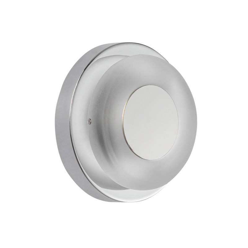 Stephord Aluminium LED Flush Mounted Sconce, Frosted Glass, Silver, White