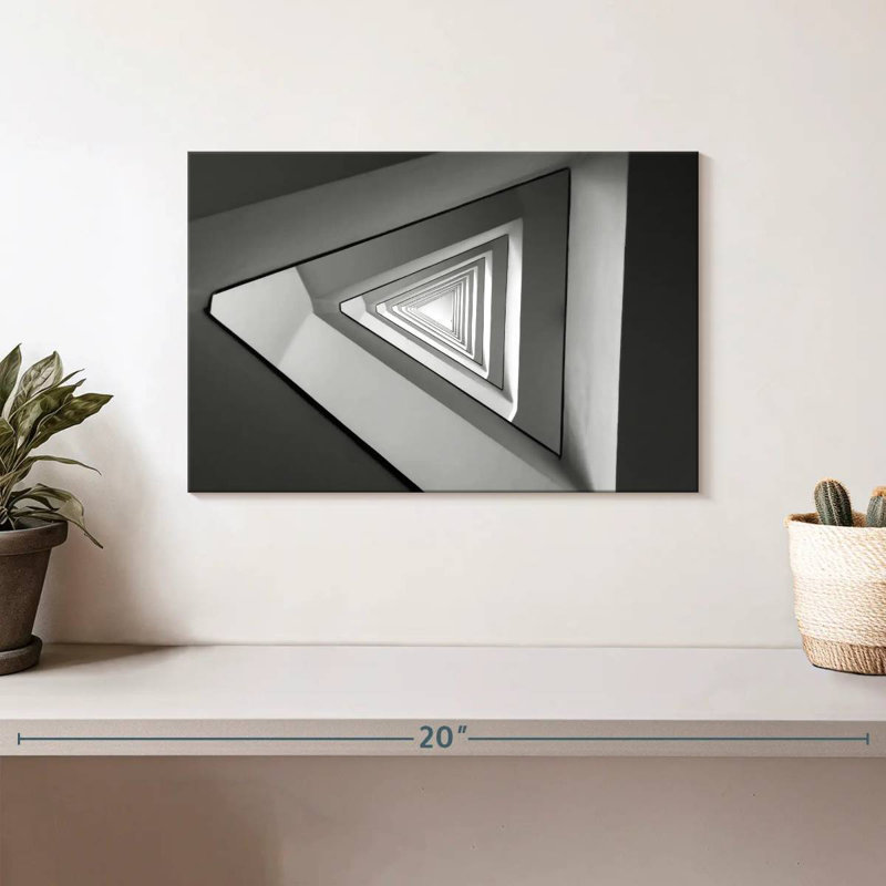 Infinite Gray Triangles, 8" H x 12" W