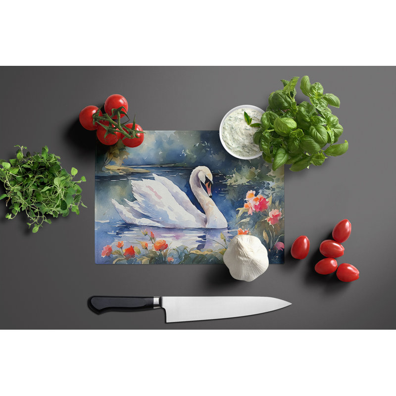 Swan Glass Cutting Board