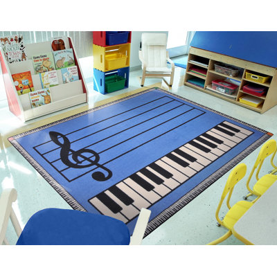 Play Along Blue with Keys by Joy Carpets Area Rug