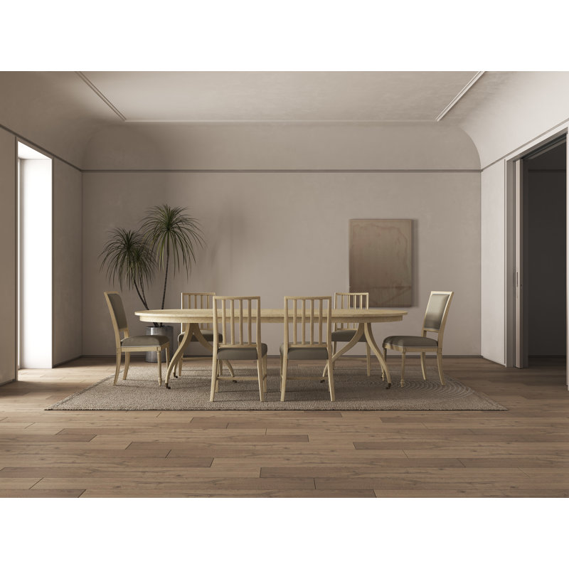 Solar Oval Solid Wood Dining Table, Bleached Walnut