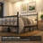 Queen Size Metal Bed Frame with Vintage Circular Headboard and Footboard, No Box Spring Needed, Noise-Free, Easy Assembly, Black-1858839361