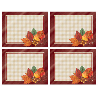 Plastic Fall Placemats - 12 Pack 4 each
