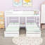 Lit superposé triple / quadruple en bois double avec 3 tiroirs avec tablettes et tablette-1376366293-1376366294