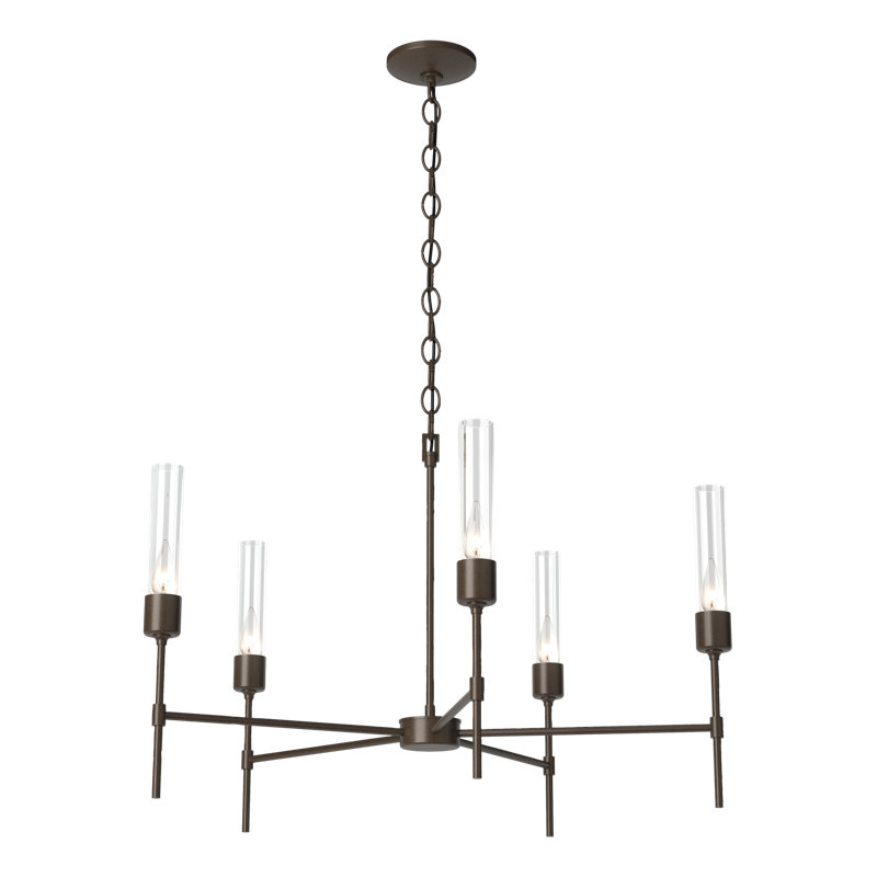 Vela 5 - Light Sputnik Sphere Chandelier, Clear Glass, Bronze