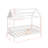 Twin Wood House Bed With Fence-1358518196