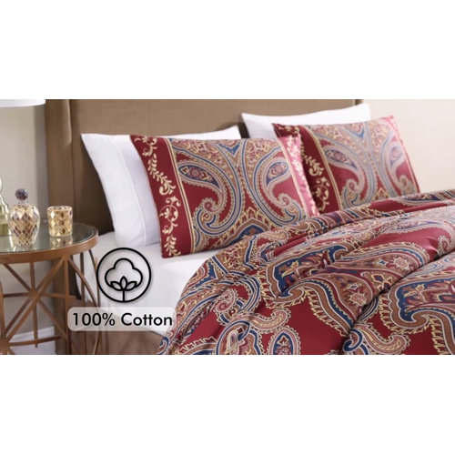 Canora Grey Crisdean Red 4 Piece Comforter Set - Wayfair Canada