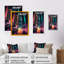 Futoniste Miami Neon V - peinture sur toile-1809178121-1809178123