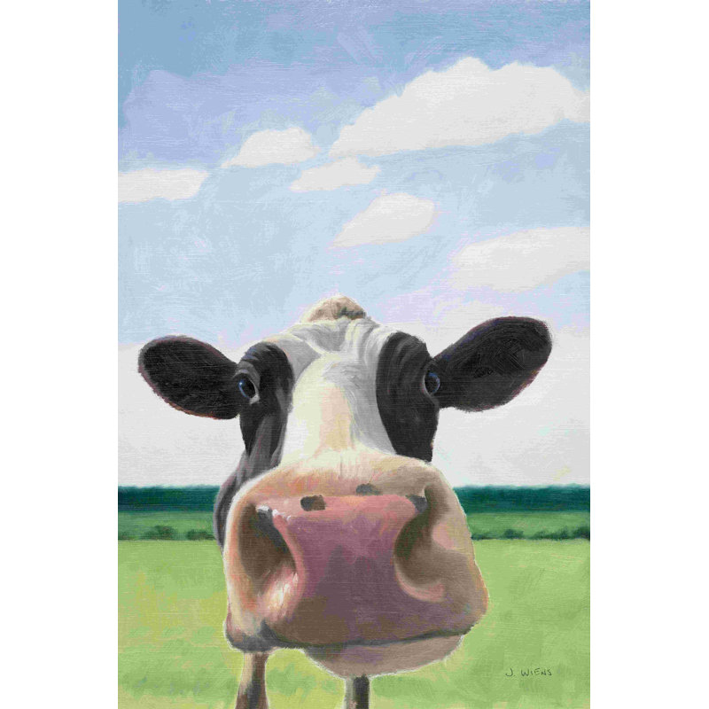 Drôle de vache par James Wiens - impression sur toile tendue, H 48 po x l 32 po
