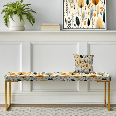 Banc rembourré or