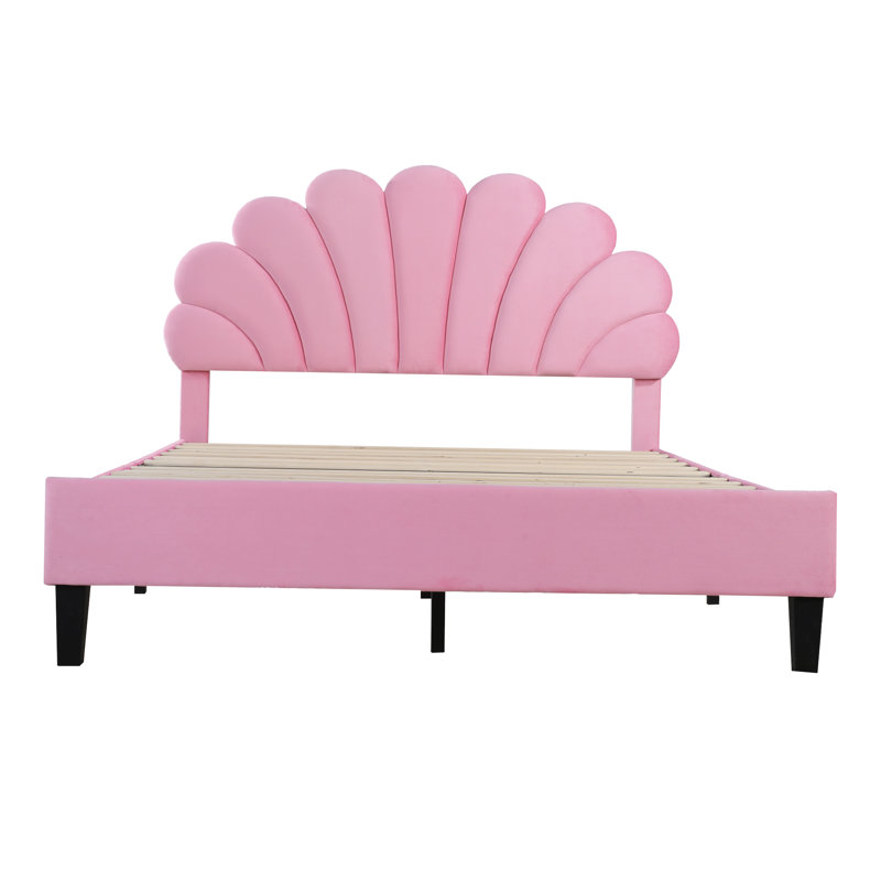 Penngrove Upholstered Bed, European Double (140 x 200cm), Pink