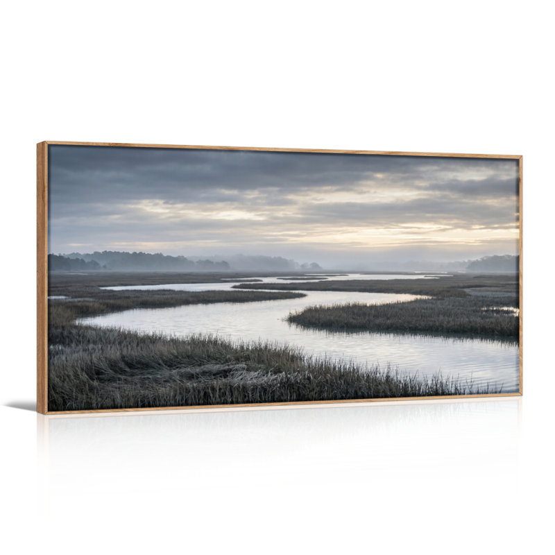 Ensemble de 1 tableau sur toile Misty Marsh, L 48 po x H 24 po, Naturel