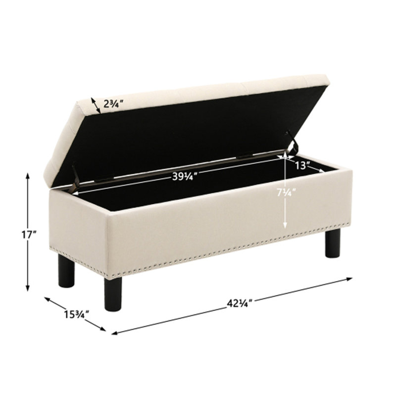 Banc de rangement avec repose-pieds Furniliving, Beige