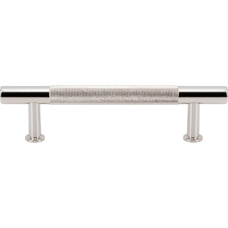 Beliza Knurled Bar Pull, Polished Nickel, 3 3/4"