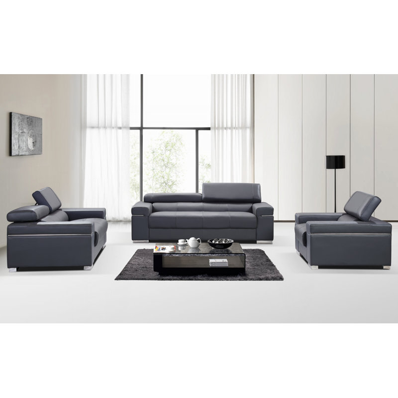 Fauteuil l 40,1 po Orlando, Similicuir gris