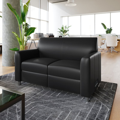 Upholstered Loveseat with Charging Station