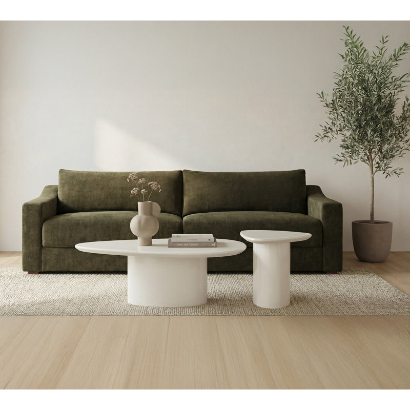 Eden End Table, Ivory White Lacquer