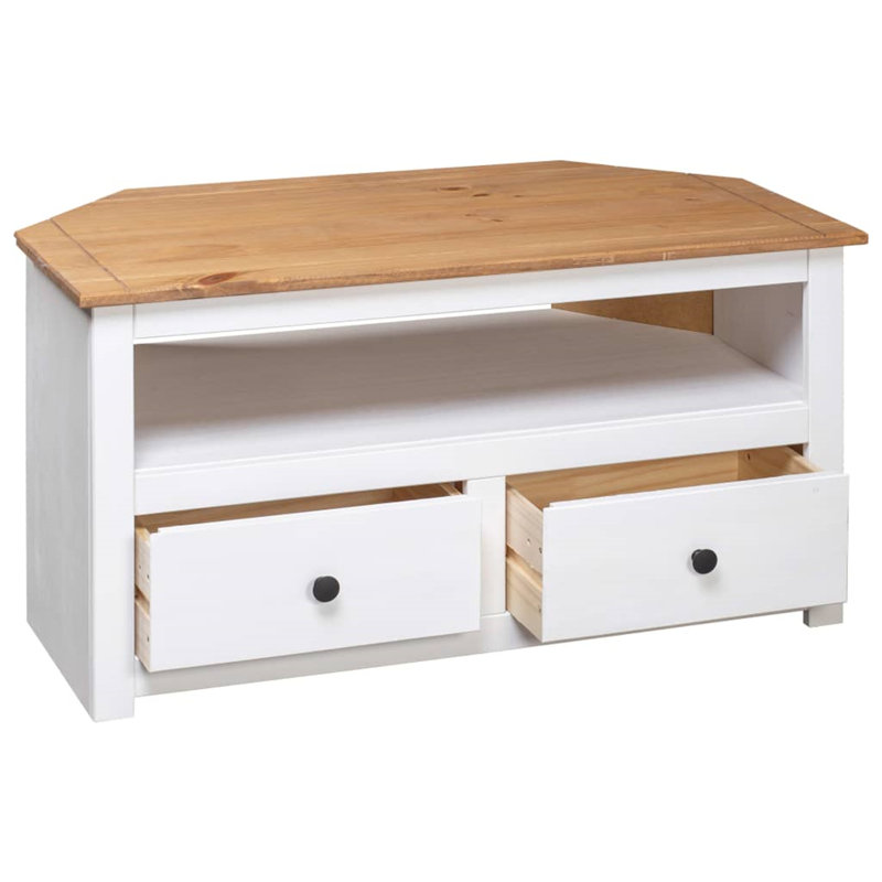 Cervantez Unfinished TV Stand for TVs up to 32", Brown/White
