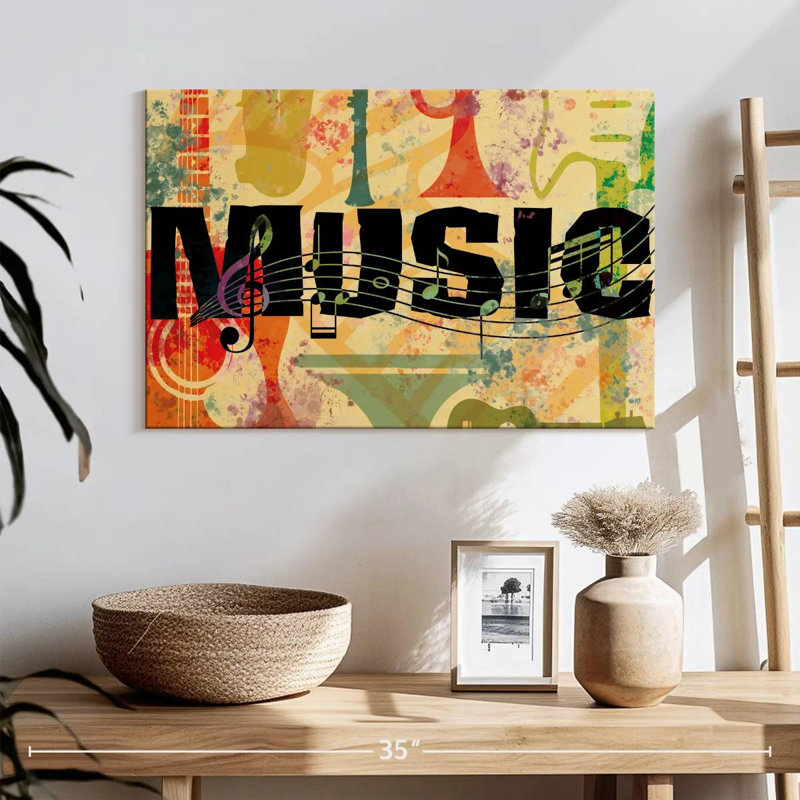 Collage de musique rétro Abarca, H 16 po x l 24 po