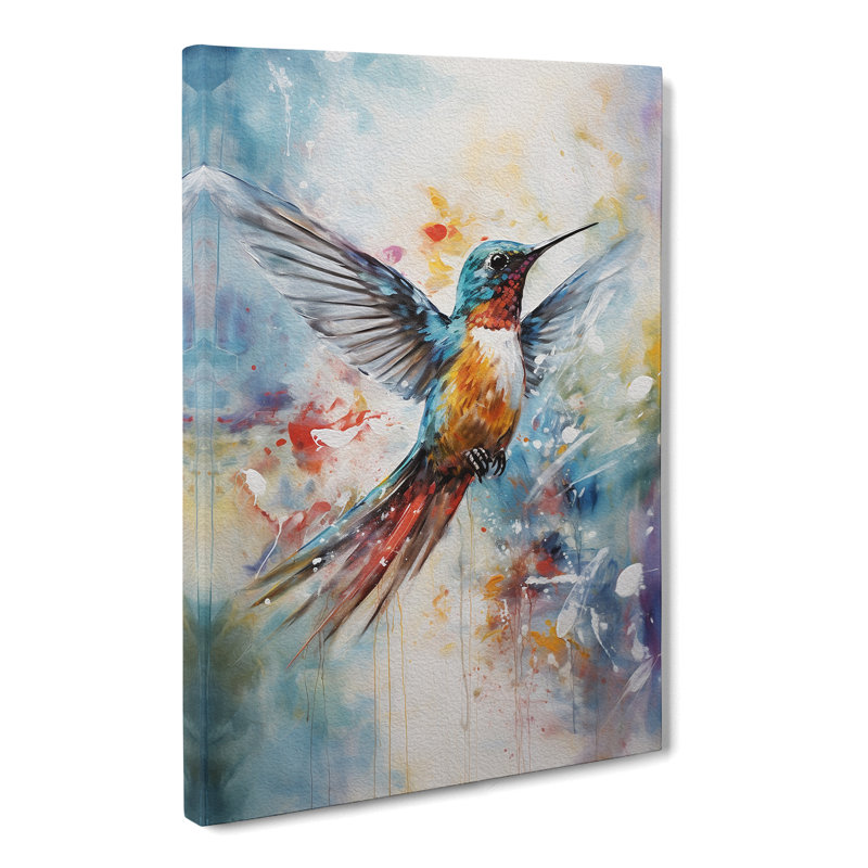 Hummingbird Gestural - No Frame Print, 50cm H x 35cm W x 3cm D