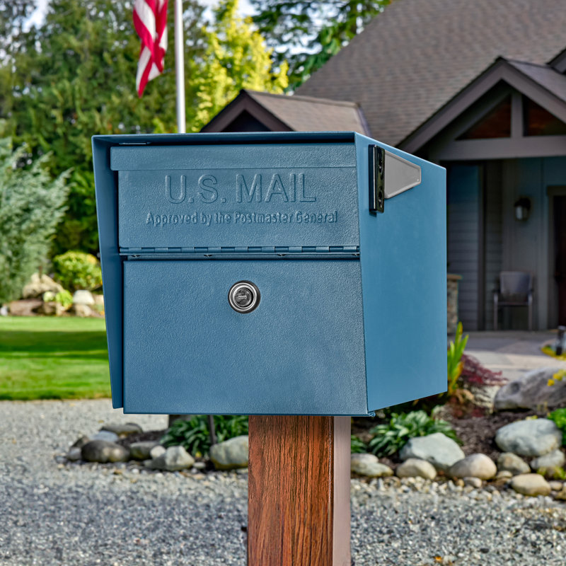 Mail Manager Locking Security Mailbox, Blue