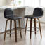 Tabouret de bar pivotant en noyer rembourré-755534287