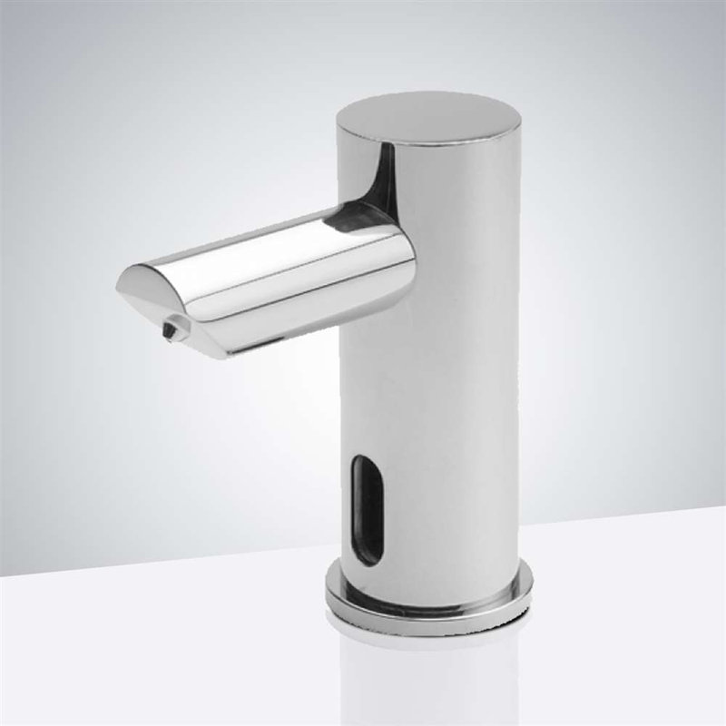 Robinet automatique à capteur de température et distributeur de savon à fixation sur plateau Bavar Chrome