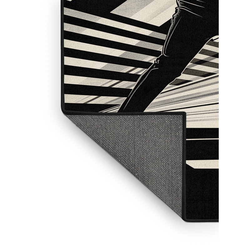 Tapis à rayures Soft Plush Enger Baseball, 6 x 9