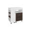 Bureau extensible, 2 tiroirs, 4 tablettes, 4 roulettes